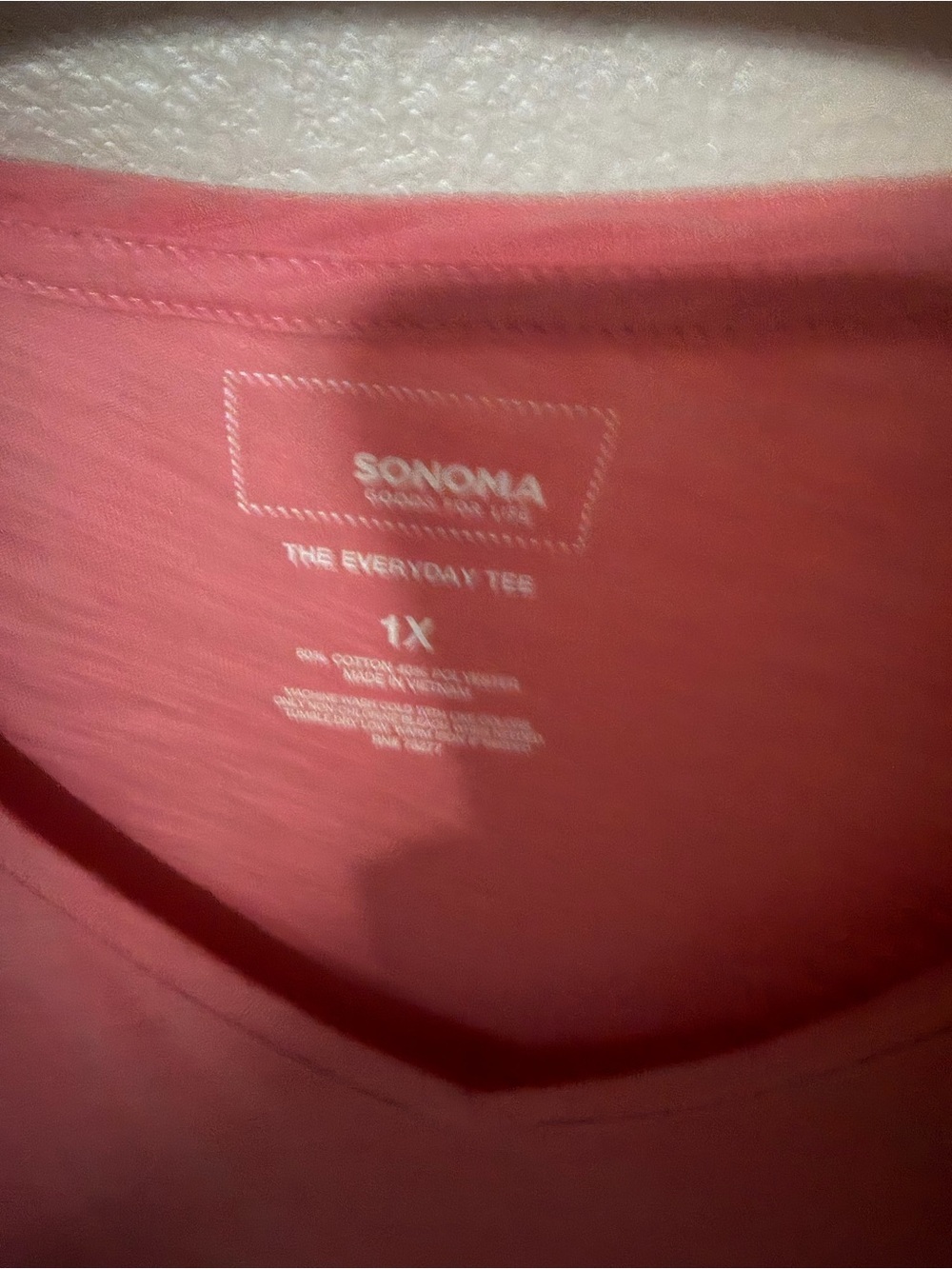 Sonoma Women's 1X Long Sleeve V-Neck Top in Dusty Rose Pink - Picture 2 of 4